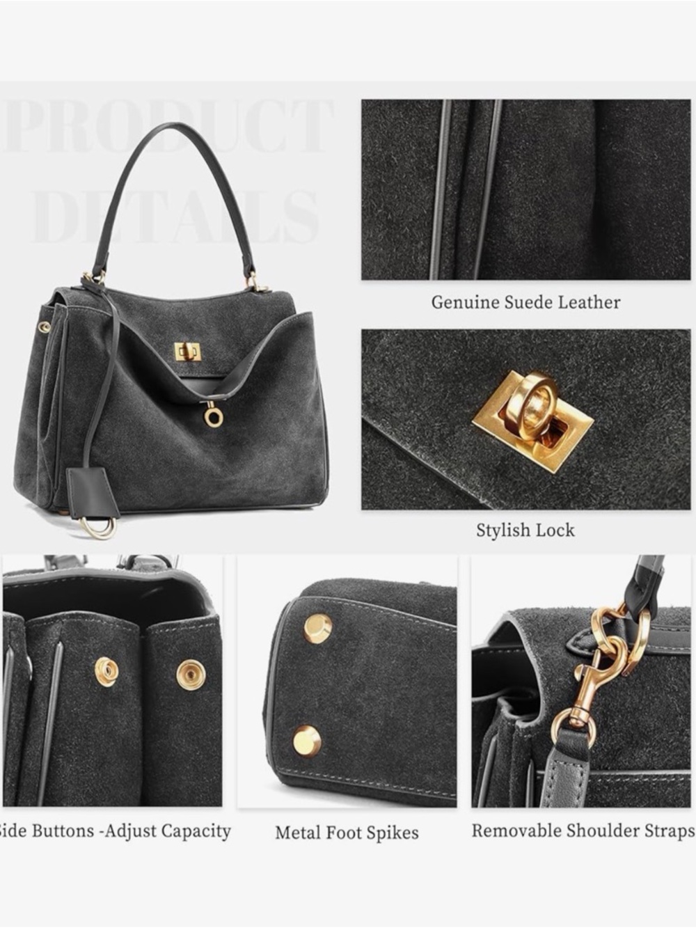 Most Wanted ! Just like the Balenciaga Rodeo. Grey Suede. Brand new “It Bag”. - Picture 7 of 10